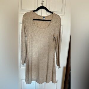Old Navy Beige Long Sleeve Dress